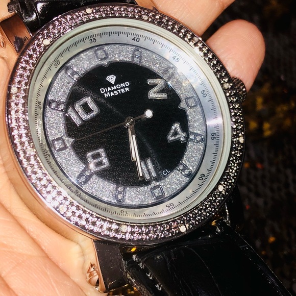 Real diamond men Watch not CZ no fake stones gift for him anniversary wedding - Picture 5 of 7